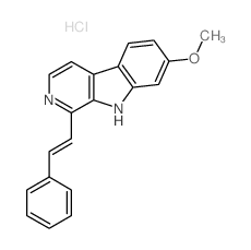 7-methoxy-1-[(E)-2-phenylethenyl]-9H-pyrido[3,4-b]indole,hydrochloride Structure