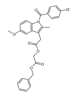 (1-(4-Chlorbenzoyl)-5-methoxy-2-methylindol-3-acetoxy)essigsaeurebenzylester结构式