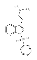 N,N-二甲基-1-苯磺酰基-1H-吡咯并[2,3-b]吡啶-3-乙胺结构式