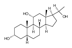 5-beta-pregnane-3-alpha,11-alpha,20-beta-triol structure