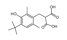 4-tert.-Butyl-2,6-dimethyl-3-hydroxybenzylmalonic acid Structure