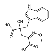 2-hydroxy-2-(1H-indol-3-ylmethyl)-4-methoxyiminopentanedioic acid结构式
