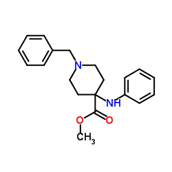 4-(苯氨基)-1-苄基-4-哌啶甲酸甲酯结构式