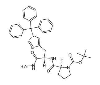 Nα-(1-tert-butoxycarbonyl-prolyl)-1-trityl-histidine hydrazide Structure