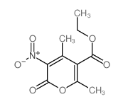2H-Pyran-5-carboxylicacid, 4,6-dimethyl-3-nitro-2-oxo-, ethyl ester structure