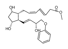 (3E,5Z)-7-[(1R)-3α,5α-Dihydroxy-2β-[(E,R)-4-phenoxy-3-hydroxy-1-butenyl]cyclopentan-1α-yl]-3,5-heptadienoic acid methyl ester结构式