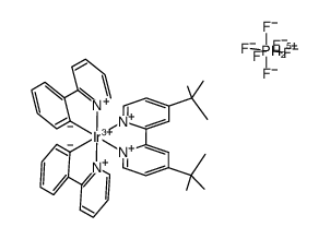(4,4'-二叔丁基-2,2'-联吡啶)双[(2-吡啶基)苯基]铱(III)六氟磷酸盐图片