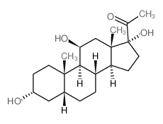 5-Beta-孕烷-3-alpha, 11-beta, 17-三醇-20-酮结构式
