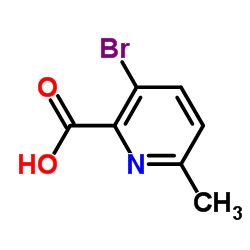 3-溴-6-甲基吡啶-2-羧酸结构式