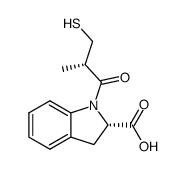 l-(S)-2,3-dihydro-1-[(S)-3-mercapto-2-methyl-1-oxopropyl]-1H-indole-2-carboxylic acid结构式