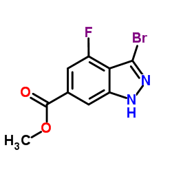 3-溴-4-氟-1H-吲唑-6-甲酸甲酯结构式