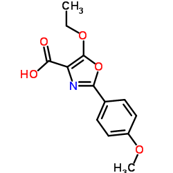 5-Ethoxy-2-(4-methoxyphenyl)-1,3-oxazole-4-carboxylic acid结构式