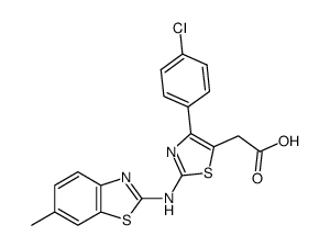 [4-(4-Chloro-phenyl)-2-(6-methyl-benzothiazol-2-ylamino)-thiazol-5-yl]-acetic acid Structure