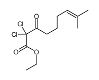 ethyl 2,2-dichloro-8-methyl-3-oxonon-7-enoate结构式
