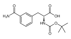 (2S)-3-(3-carbamoylphenyl)-2-[(2-methylpropan-2-yl)oxycarbonylamino]propanoic acid structure