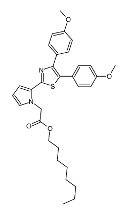 octyl 2-[2-[4,5-bis(4-methoxyphenyl)-1,3-thiazol-2-yl]pyrrol-1-yl]acetate结构式