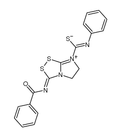 3-(benzoylimino)-N-phenyl-5,6-dihydro-3H-imidazo[2,1-c][1,2,4]dithiazol-7-ium-7-carbimidothioate结构式