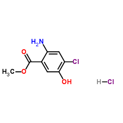 2-氨基-4-氯-5-羟基苯甲酸甲酯盐酸盐结构式