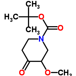 3-甲氧基-4-氧代哌啶-1-羧酸叔丁酯结构式
