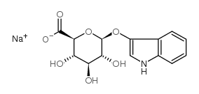 3-吲哚基-beta-D-葡萄糖醛酸钠盐结构式