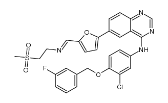 N-(3-chloro-4-(3-fluorobenzyloxy)phenyl)-6-(5-((2-(methylsulfonyl)ethylimino)methyl)furan-2-yl)quinazolin-4-amine结构式