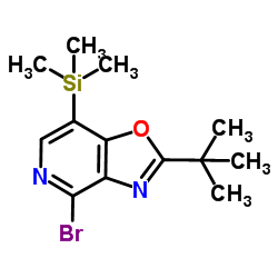 4-Bromo-2-(2-methyl-2-propanyl)-7-(trimethylsilyl)[1,3]oxazolo[4,5-c]pyridine结构式