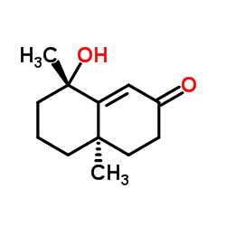 (4AS-顺式)-4,4A,5,6,7,8-六氢-8-羟基-4A,8-二甲基-2(3H)-萘酮结构式