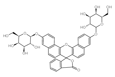 萘荧光素二-(β-D-吡喃半乳糖苷)结构式