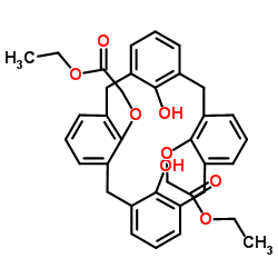 25,27-bis[(ethoxy-carbonyl)methoxy]26,28-dihydroxy calix[4]arene结构式