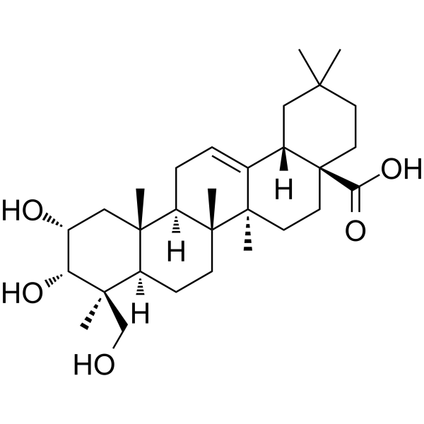 2α,3α,24-三羟基齐墩果烷-12-烯-28-酸结构式