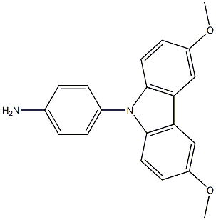 4-(3,6-dimethoxy-9H-carbazol-9-yl)aniline结构式