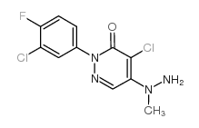 4-氯-2-(3-氯-4-氟苯基)-5-(1-甲基肼基)-3-(2h)-哒嗪酮结构式