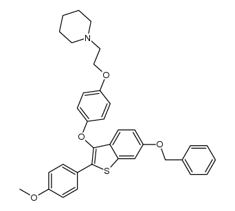 [6-Benzyloxy-3-[4-[2-(1-piperidinyl)ethoxy]phenoxy]-2-(4-methoxyphenyl)]-benzo[b]thiophene结构式