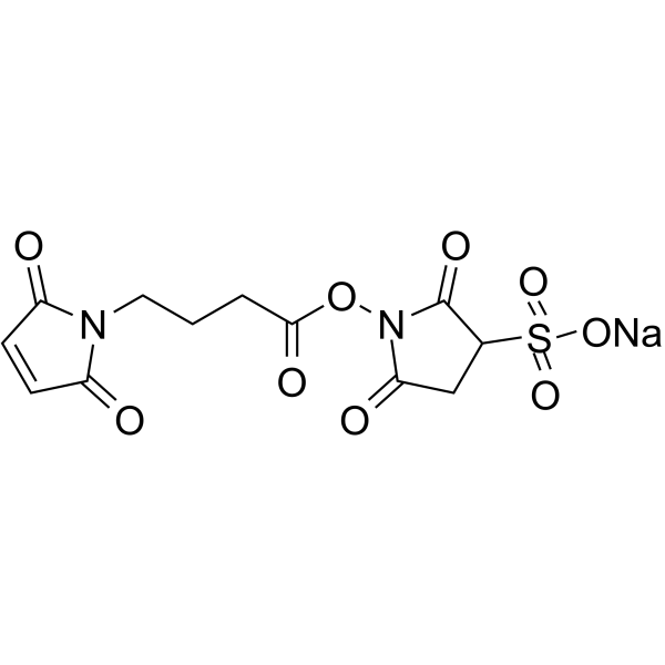 磺基-N-琥珀酰亚胺基4-马来酰亚胺基丁酸钠盐结构式