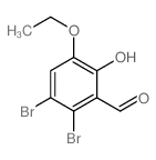 2,3-二溴-5-乙氧基-6-羟基-苯甲醛结构式