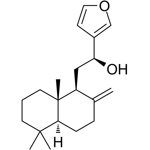 15,16-环氧基-12S-羟基赖百当-8(17),13(16),14-三烯结构式