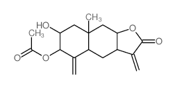 Naphtho[2,3-b]furan-2(3H)-one,6-(acetyloxy)decahydro-7-hydroxy-8a-methyl-3,5-bis(methylene)-,(3aR,4aR,6R,7R,8aR,9aR)- Structure