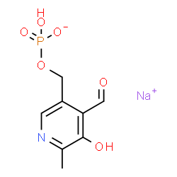 sodium 4-formyl-5-hydroxy-6-methyl-3-pyridylmethyl hydrogen phosphate结构式