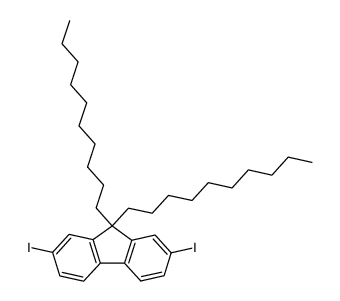 2,7-二碘-9,9-二(3',7'-二甲基辛基)-9H-芴结构式