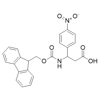 3-((((9H-Fluoren-9-yl)methoxy)carbonyl)amino)-3-(4-nitrophenyl)propanoic acid Structure