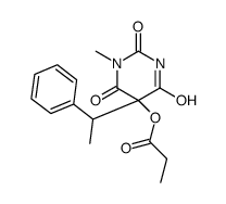 1-Methyl-5-(1-phenylethyl)-5-propionyloxy-2,4,6(1H,3H,5H)-pyrimidinetrione Structure
