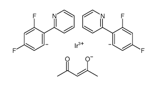 双[2-(2,4-二氟苯基)吡啶-C2,N'](乙酰丙酮)合铱(III)结构式