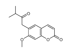 7-Methoxy-6-(3-methyl-2-oxobutyl)-2H-1-benzopyran-2-one Structure
