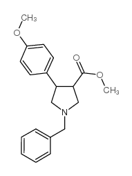1-苄基-4-(4-甲氧基苯基)吡咯烷-3-羧酸甲酯结构式