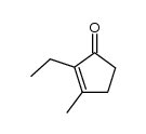 2-ethyl-3-methyl-2-cyclopenten-1-one结构式