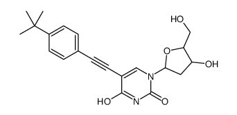 5-[2-(4-tert-butylphenyl)ethynyl]-1-[(2R,4S,5R)-4-hydroxy-5-(hydroxymethyl)oxolan-2-yl]pyrimidine-2,4-dione结构式