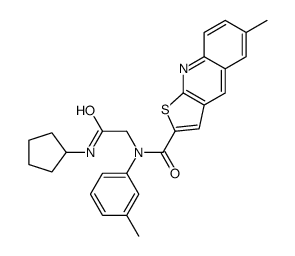(9CI)-N-[2-(环戊基氨基)-2-氧代乙基]-6-甲基-N-(3-甲基苯基)-噻吩并[2,3-b]喹啉-2-羧酰胺结构式
