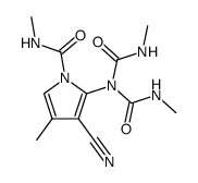 3-cyano-4-methyl-2-(3-methyl-1-methylcarbamoyl-ureido)-pyrrole-1-carboxylic acid methylamide Structure