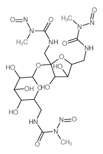 a-D-Glucopyranoside,1,6-dideoxy-1,6-bis[[(methylnitrosoamino)carbonyl]amino]-b-D-fructofuranosyl6-deoxy-6-[[(methylnitrosoamino)carbonyl]amino]- (9CI) Structure