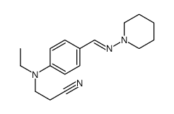 3-[N-ethyl-4-(piperidin-1-yliminomethyl)anilino]propanenitrile Structure